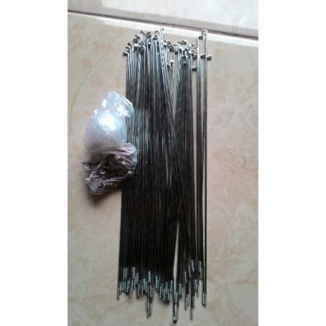 Jari2/jari-jari chrome 26" untuk jengki dan fixie araya dan 3 cm k bawah spoke silver 713 733