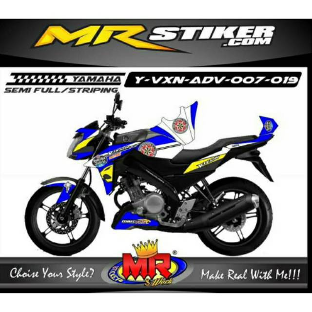Decal Premium Vixion Advance biru putih Stiker Sticker NVA semi full dijamin puas 02 spec A