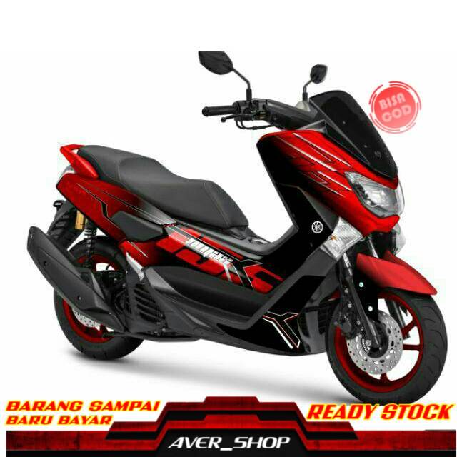 Decal Nmax variasi hitam merah Full Body Striping nmax old 155 Sticker motor Stiker decal nmax 155