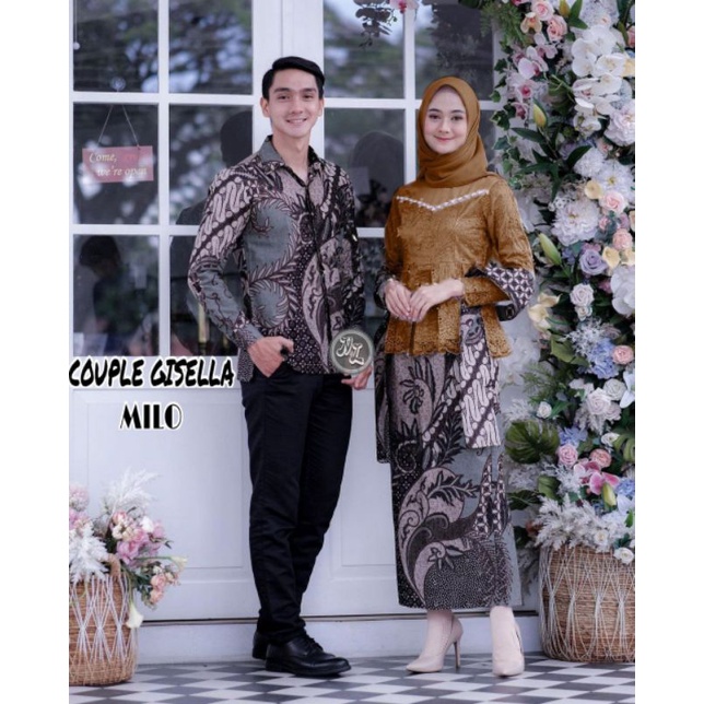 BAJU COUPLE KEBAYA MODERN~COUPLE GISELLA~COUPLE KEBAYA BATIK LAMARAN KONDANGAN/ KEBAYA WISUDA-COUPLE KEBAYA MILO