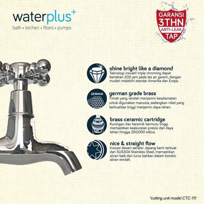 Waterplus Keran / Kran Tembok / Wall Tap Ctb 212 / Ctb212 / Ctb-212