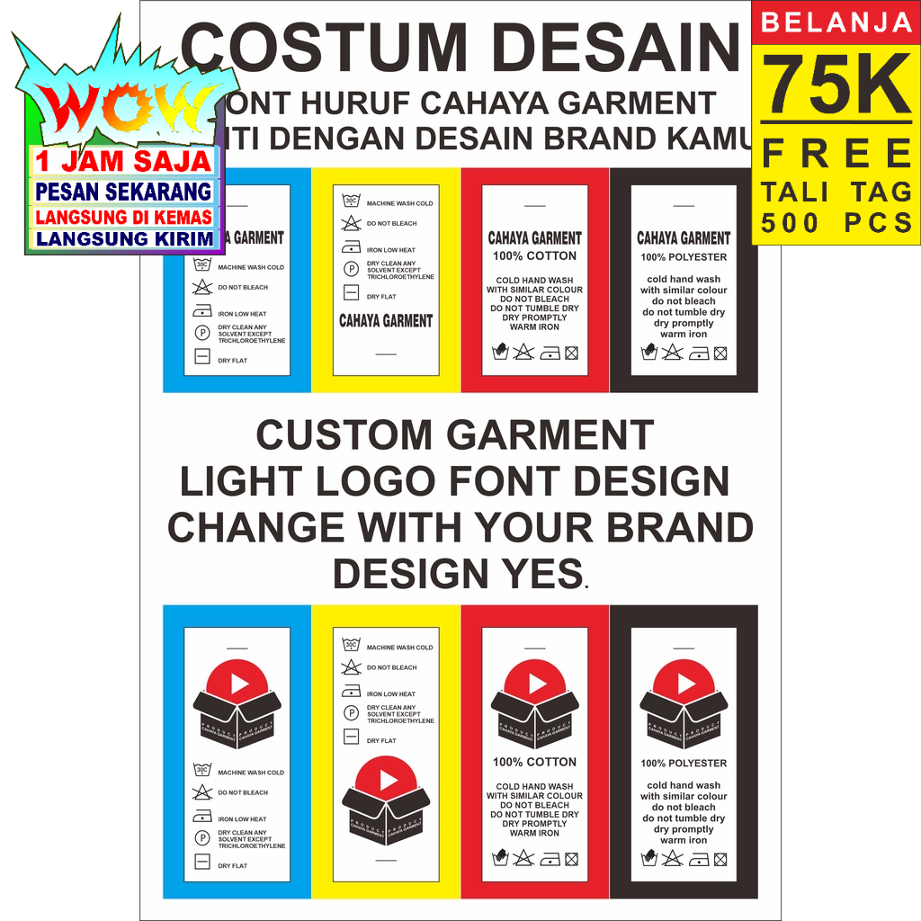 

PRINT LABEL CARE LABEL COSTUM NAME BRAND YOU CETAK LABEL DENGAN BRAND DISTRO MERK BOSSKU
