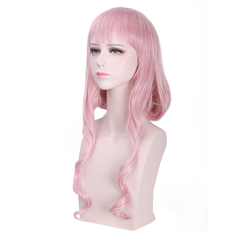 LOL-127 wig rambut palsu daily lolita cosplay love nikki wedding pink panjang