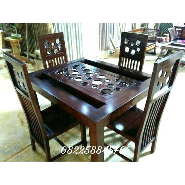 Kursi Meja Makan Ukir Donat Bundar Bulat Jati Buatan Jepara Mebel Murah