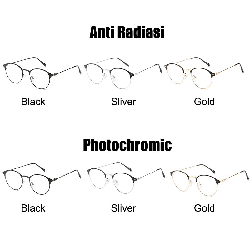 [littlecrab] Kacamata Photocromic Korea Anti Radiasi Kacamata Hitam Anti UV 2 in 1 Kacamata Pria dan Wanita-3