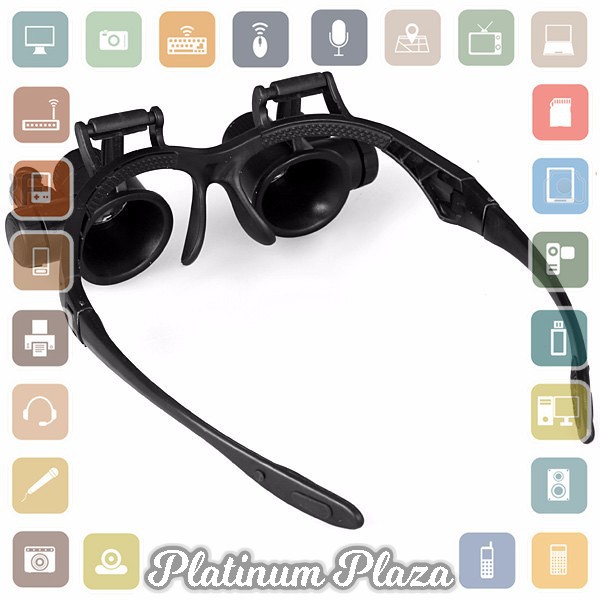 Kacamata Pembesar 25x Magnifier dengan 2 LED - Black`A4F3QY-