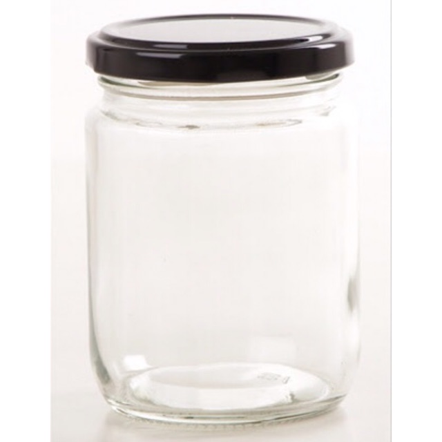 Jar tutup hitam / jar 250 ml tutup hitam / jar kaca / Jar 250 ml