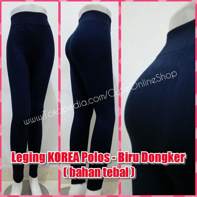 Celana Leging KOREA Polos - Biru Dongker (bahan tebal)
