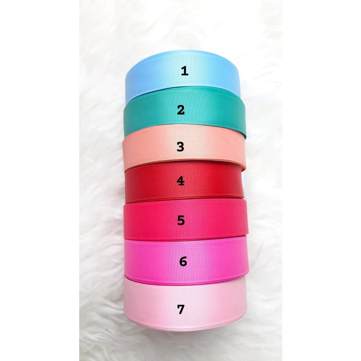 

Pita Grossgrain Warna-Warni Ukuran 1 Inch / 2,5 cm 20 Yard per Roll Import Taiwan