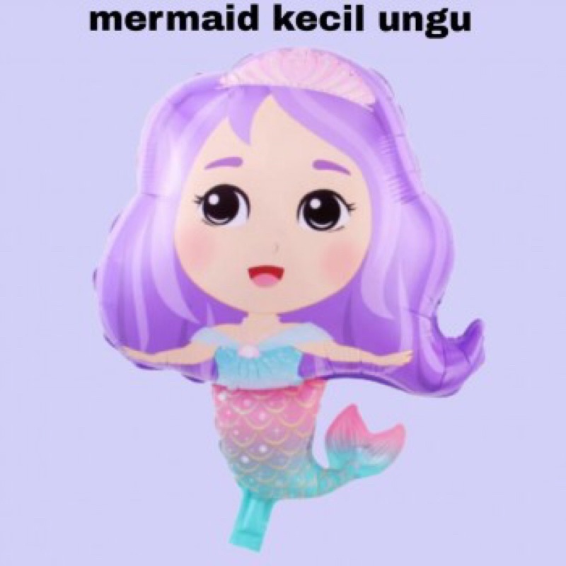 MERMAID KECIL ECERAN 1paket 10pc (BALON GAS/FOIL/TERBANG/KARAKTER) 1paket isi 10pc