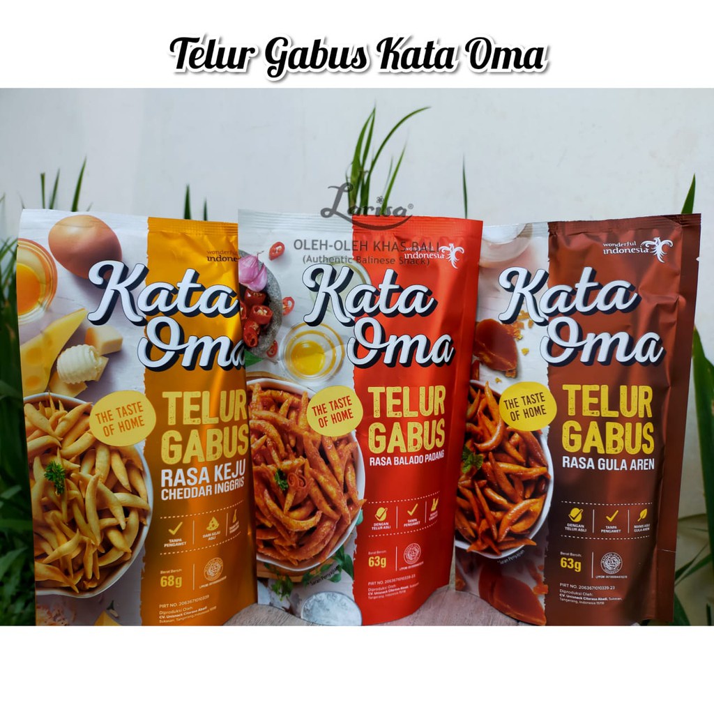 

[HALAL] Telur Gabus Kata OMA Rasa Gula Aren / Keju / Balado Padang 63 gram