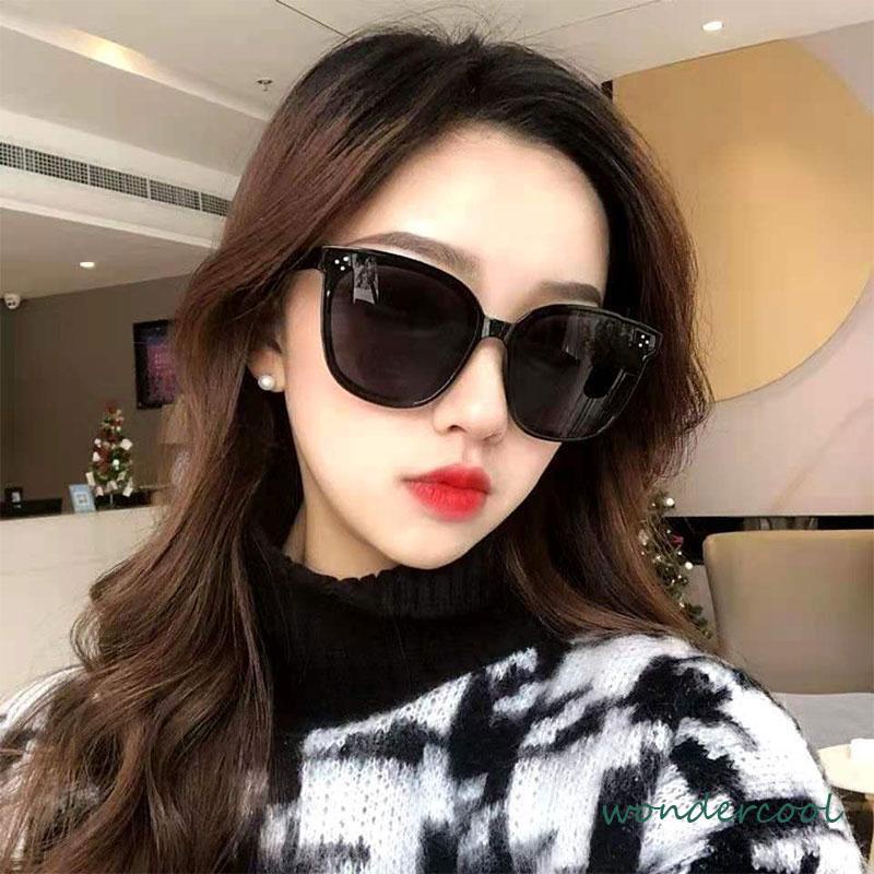 Korean Design Retro Mata Kucing Kacamata Hitam Wanita Sunglasses Tiga Titik Import-Won