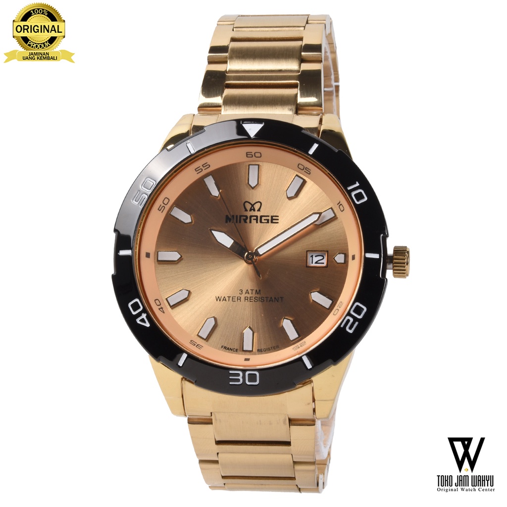 Mirage 8758M-C Jam Tangan Pria - Gold - Stainless Steel