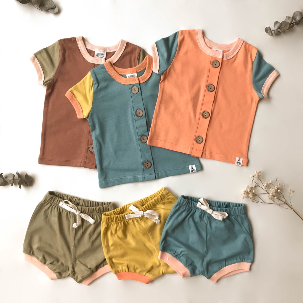 Baju Bayi Setelan Pendek Anak Bohopanna Bae Set Newborn 0-2 Tahun