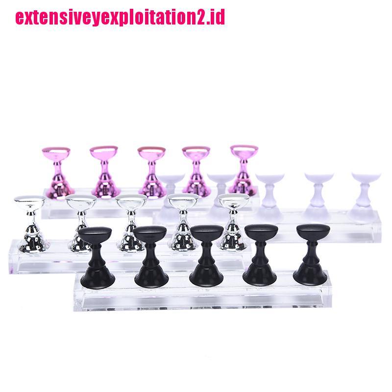 &lt; E2id &amp; &gt; 1 Set Stand Display Kuku Palsu Akrilik Untuk Latihan Nail Art