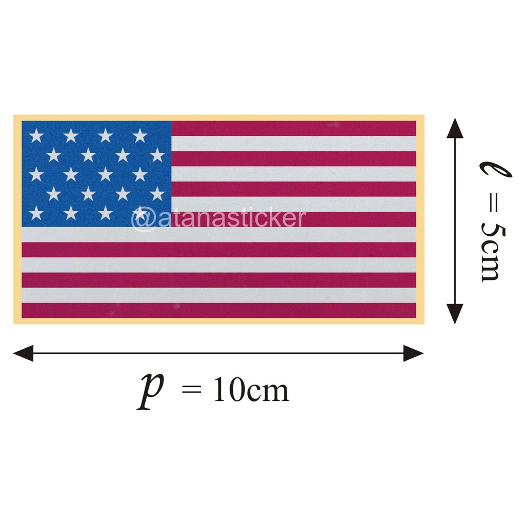 Sticker Cutting Bendera Amerika Serikat 10x5cm