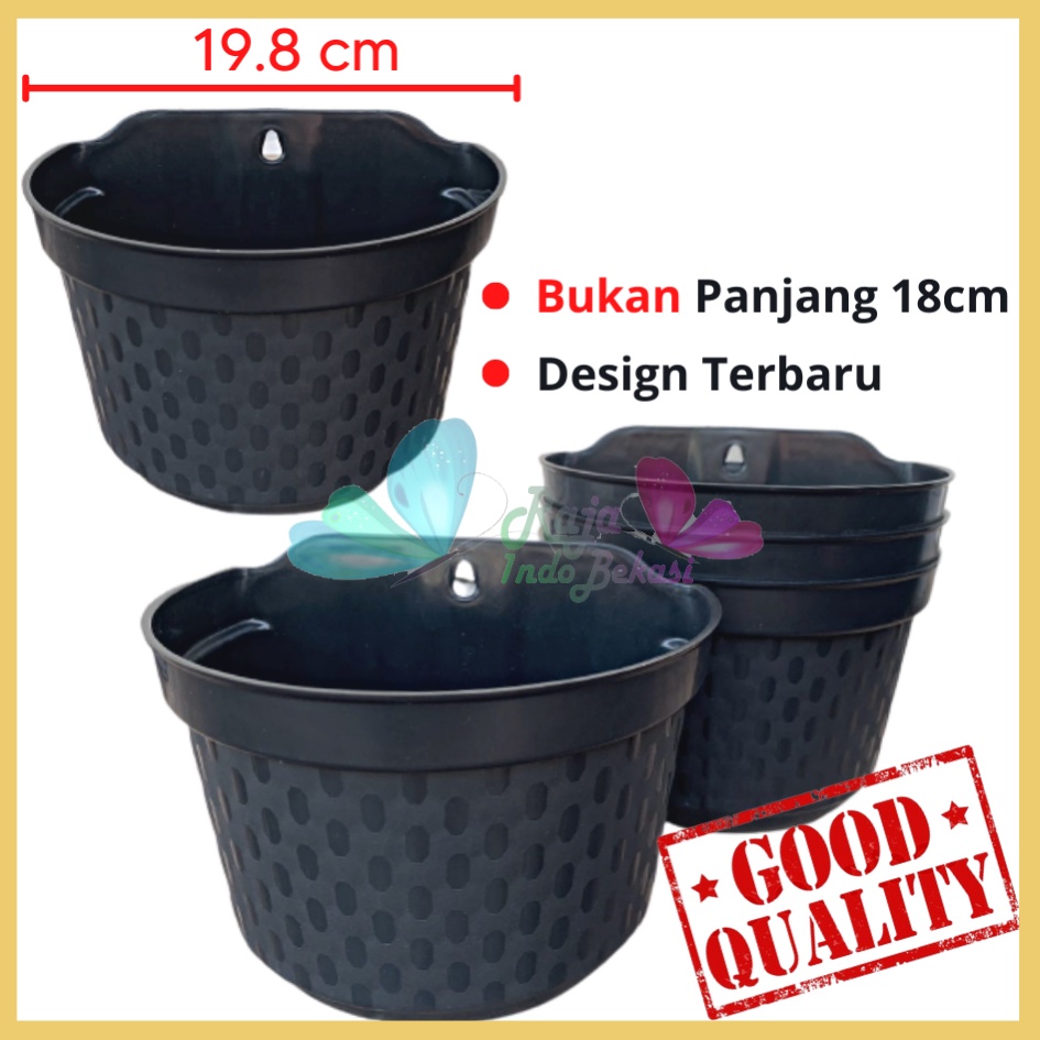 Pot Dinding Cantol Hafa 20 Cm Hitam Pot Dinding Tempel Dekorasi Putih Panjang Aesthetic Besar Kecil Pager Balkon Pagar Unik  Pot Tembok - Tanaman Bunga Hias Dinding Tempel Bibit Plastik TB Flower 22 23 25 27 28 30