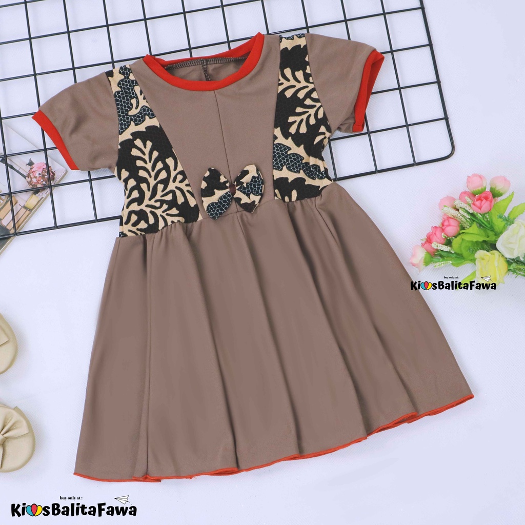 Dress Jasmine size 1-2 Tahun / Baju Pita Gaun Ballita Dres Anak Perempuan Murah Lengan Adem Grosir