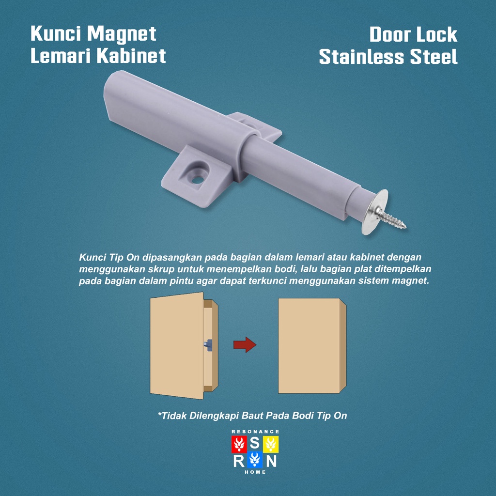 Push To Open TIp On Lemari Super / Kunci Magnet Laci Lemari Resonance Home