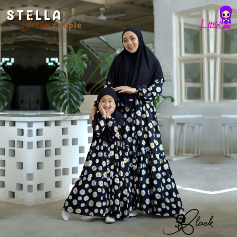 DRESS COUPLE IBU DAN ANAK BAHAN RAYON ORI READY STOK/ GAMIS COUPLE STELLA DRESS LITTLE LENA