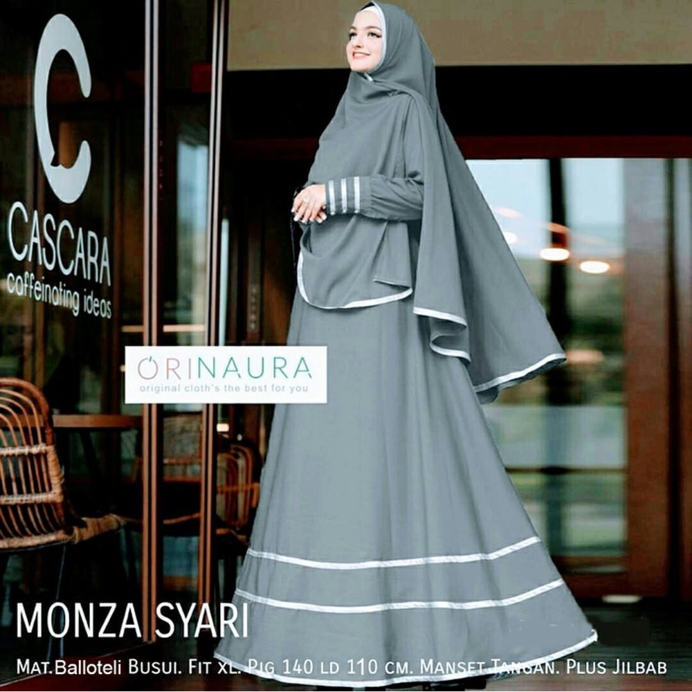 BK   Abaya Gamis Jubah Arab Saudi Dubai Garis Tangan Lengan Tumpuk Simpel Turkey Dubai Syari Hitam