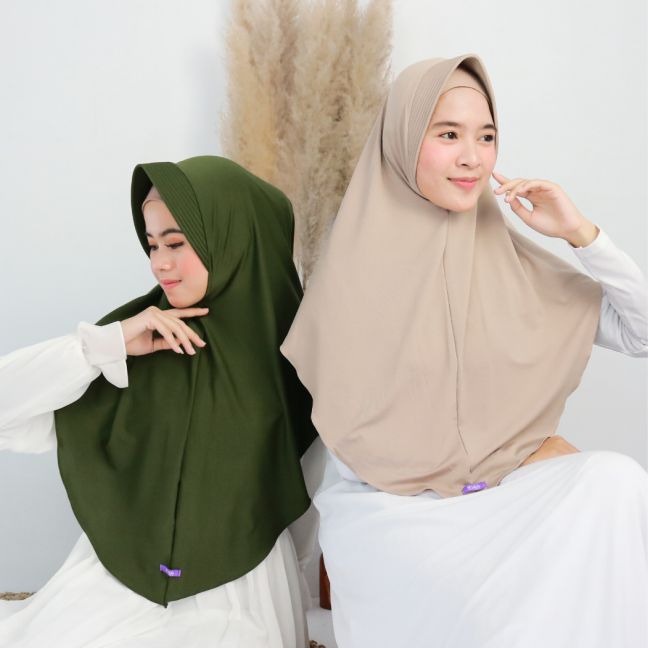 Kerudung Khimar Hijab Instan Jersey Polos Pet Tazkia Standar By Kalisha