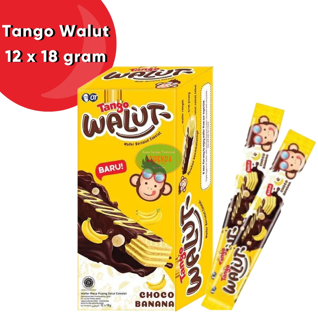 Wafer Tango Walut 12x11gr cokelat coklat pisang enak