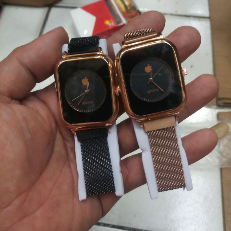 (Terima Cod)Jam Tangan Wanita Fashion IPh0N3 Strap Magnet/Stell(Dikirim Jakarta)