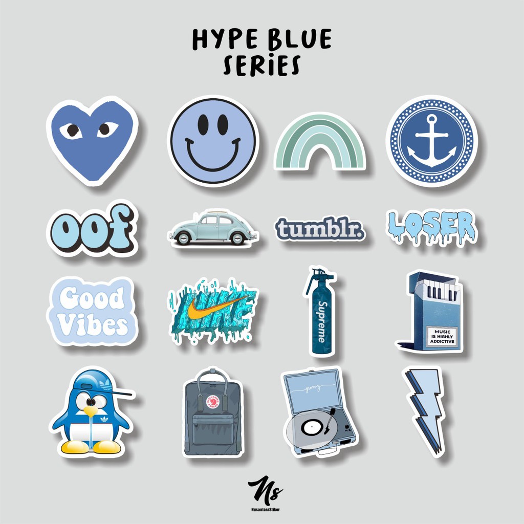 

STICKER CASE HANDPHONE LAPTOP TUMBLR DECO BUJO DIY STIKER HYPEBEAST BLUE PACKAGE VINYL DECAL