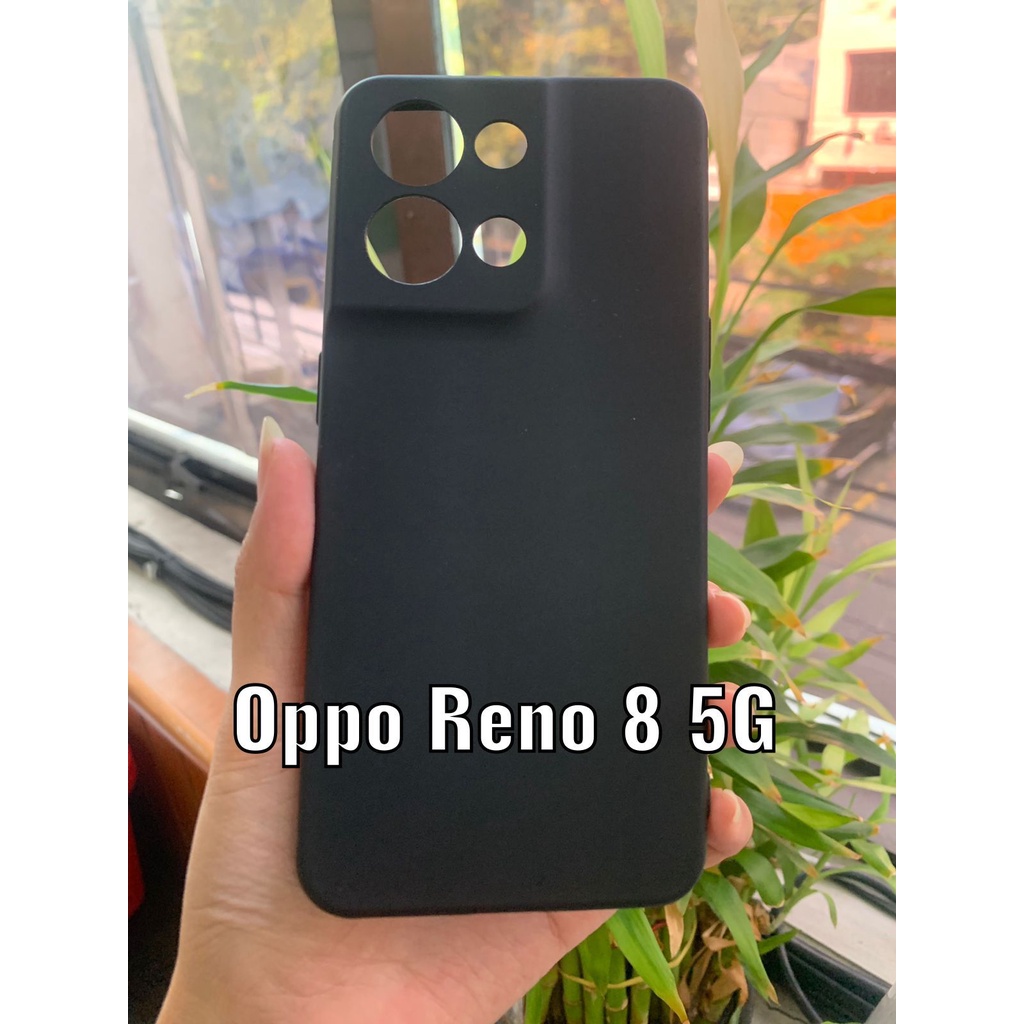 [PROMO PAKET] OPPO RENO 8 5G Promo Soft Case Black Matte Casing Premium Free Tempered Glass Layar Premium Quality Anti Gores Handphone