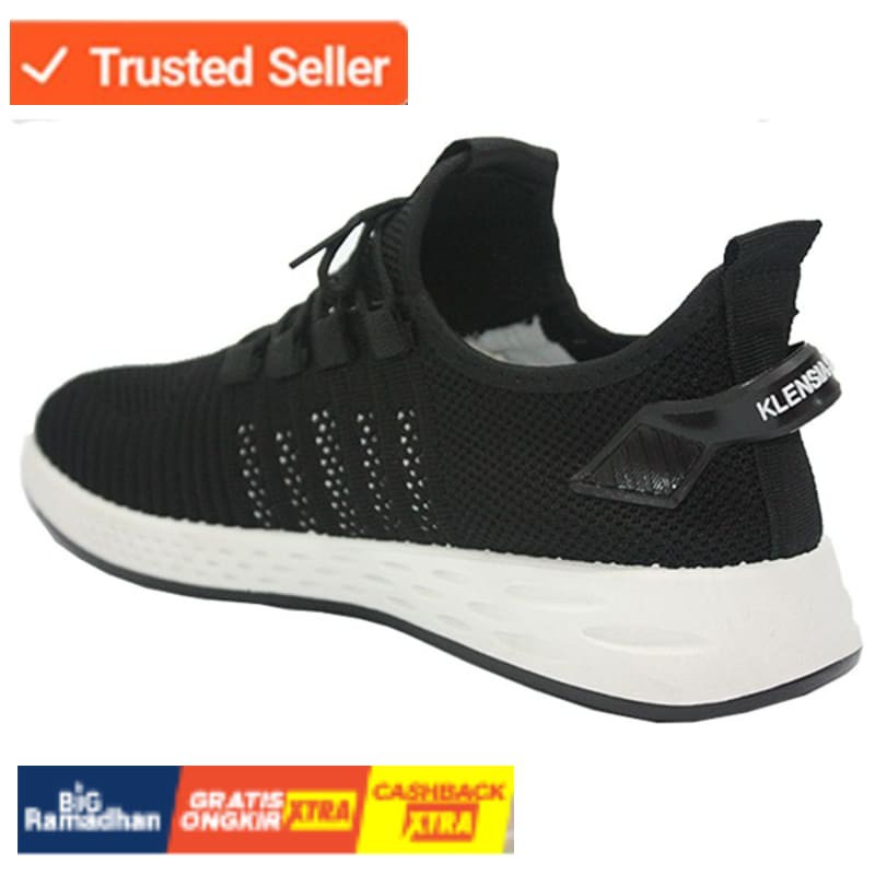 SNEAKERS COWOK HITAM BIRU MISTY  Klensia Sepatu Sport Sneaker Pria Men Sneakers Hitam Putih