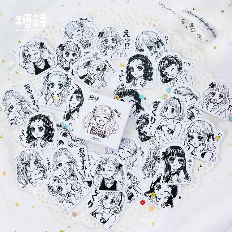 

45Pcs Stiker Desain Lucu untuk Dekorasi Scrapbook / Diary