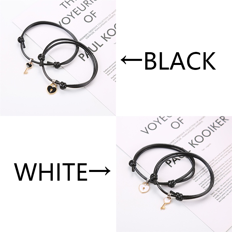 [✅READY STOCK] 2Pcs Gelang Couple Pasangan Gembok Dan Kunci Pasangan Liontin Kreatif Pesona Gelang Penjualan Panas Mode