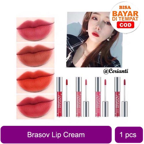 BRASOV (✔️BPOM) Lip Cream Matte Fresh &amp; Long Lasting 6g | lipcream mate brasov