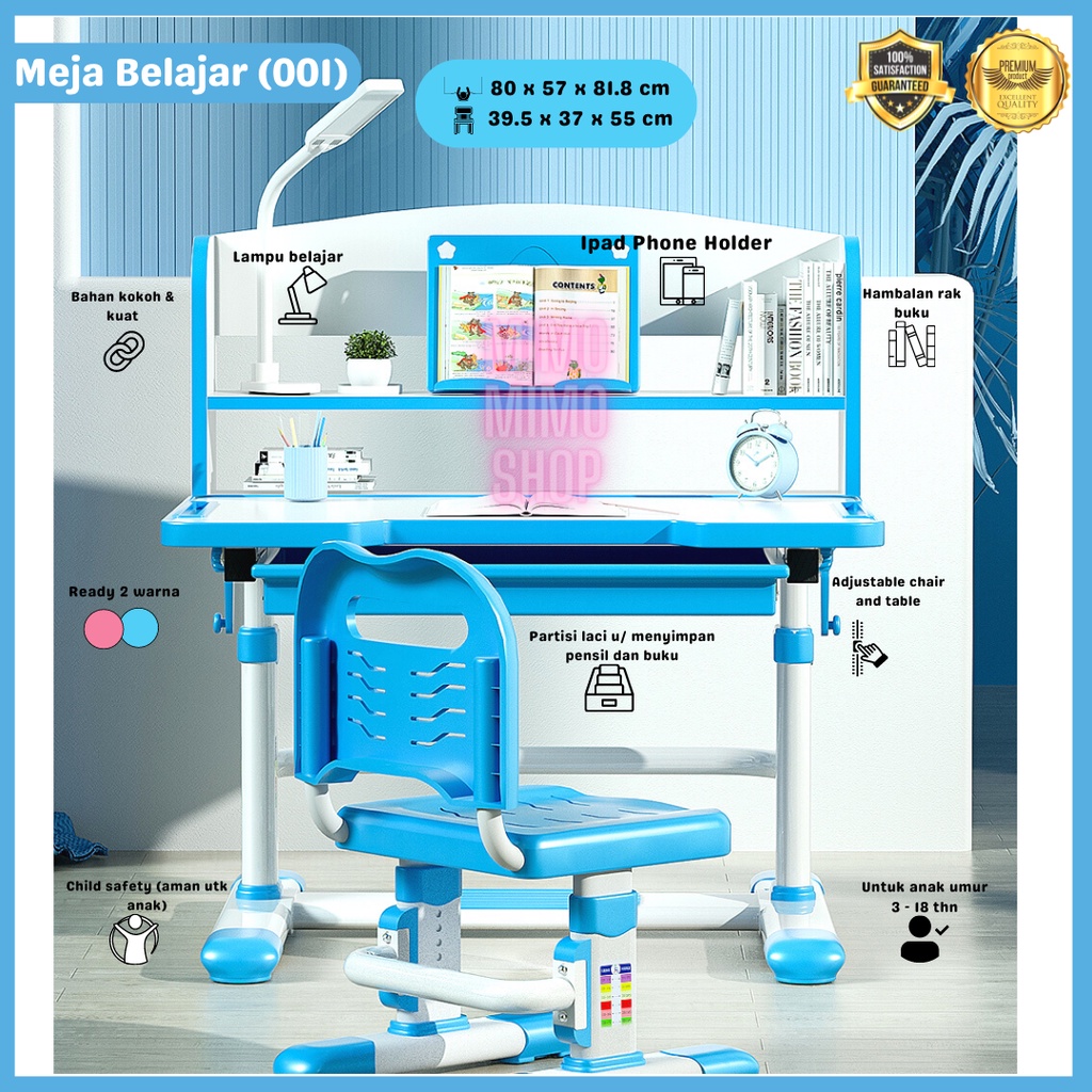 1 SET MEJA KURSI BELAJAR ANAK (001)  - MEJA BELAJAR PREMIUM - HIGH QUALITY MATERIAL - MEJA ANAK  3 -