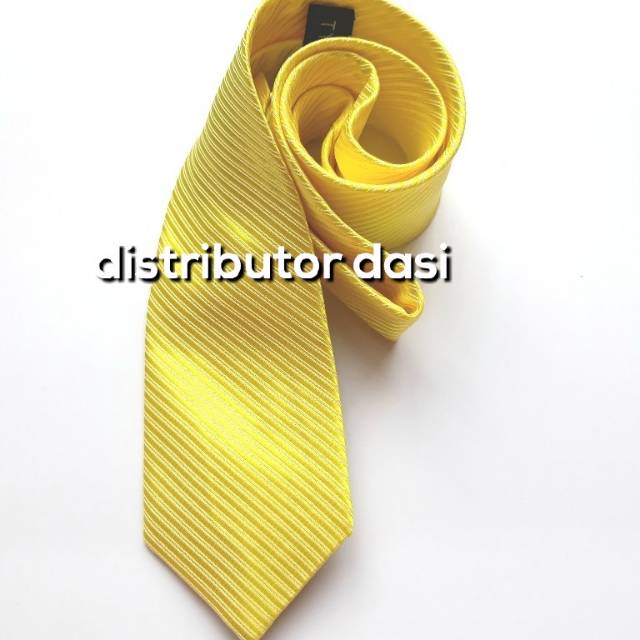 Dasi salur kuning 3 inch 8 cm polyester premium ready stok