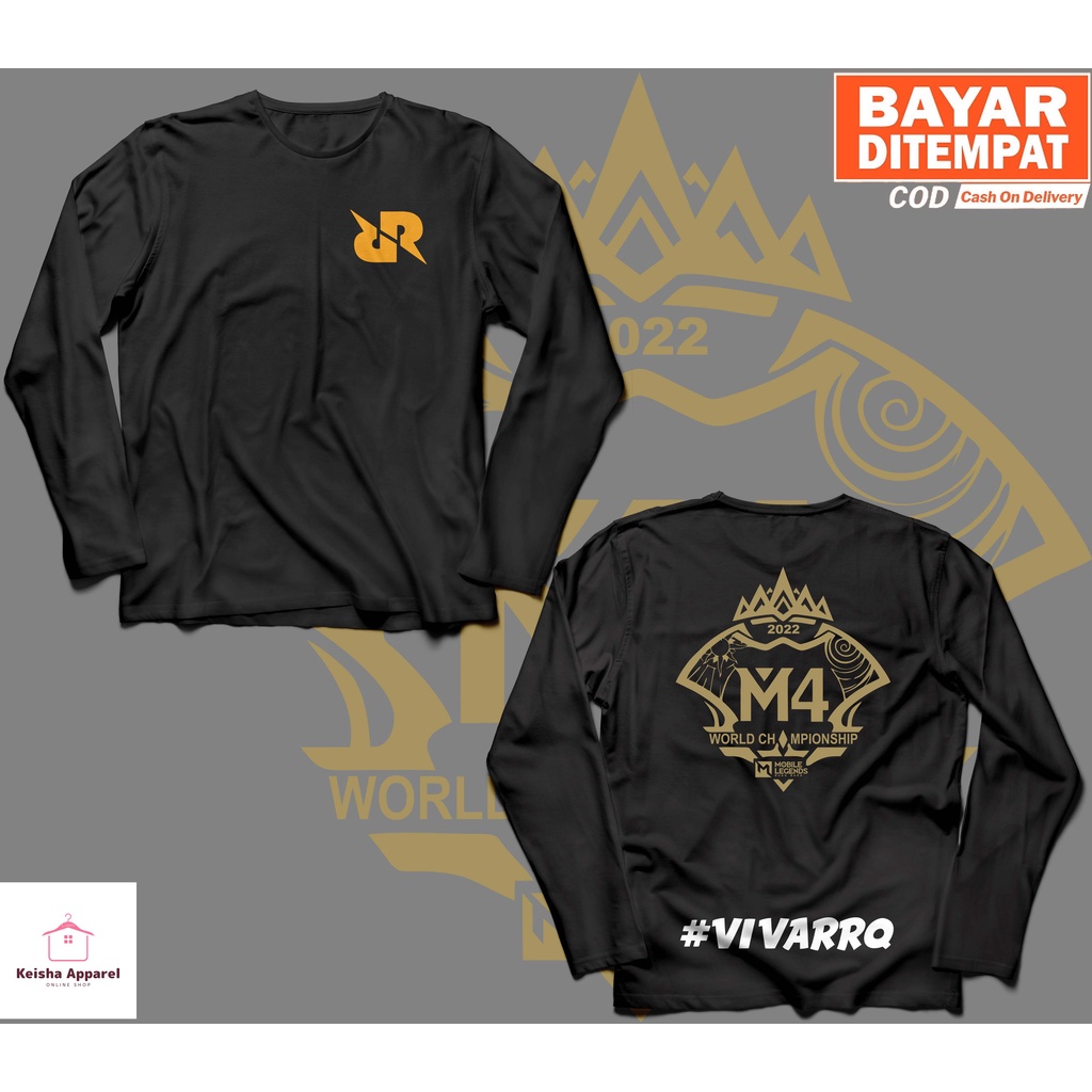 KAOS BAJU LENGAN PANJANG MOBILE LEGENDS WORLD CHAMPIONSHIP M4 RRQ KAOS RRQ PRIA WANITA