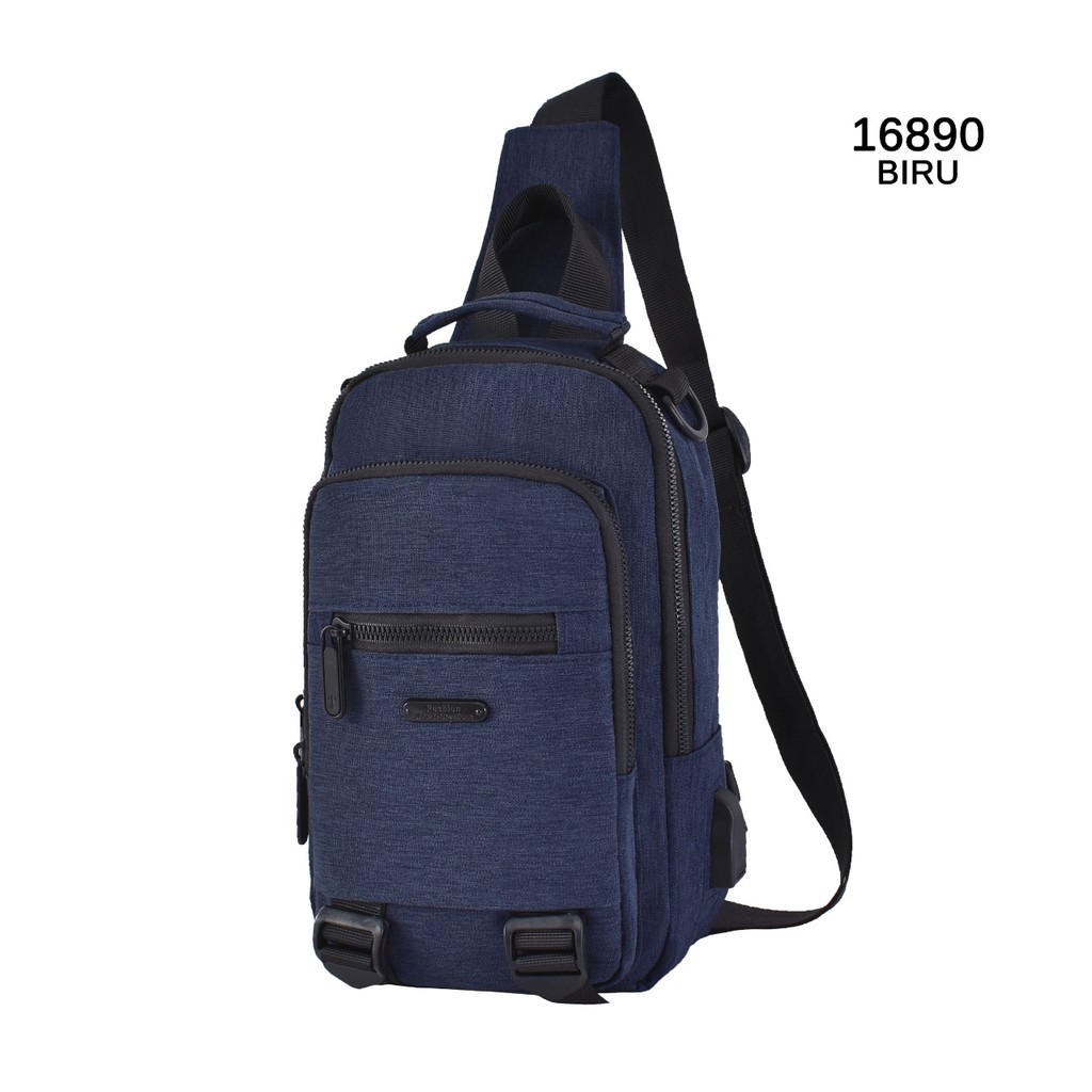 Tas Selempang Fashion 16890 Bisa dijadikan Tas Dada, Slempang(Free Kabel USB Extension)