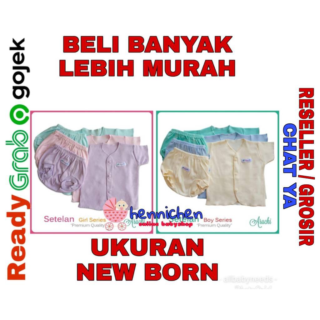 SETELAN ARUCHI POLOS / SALUR BOY / GIRL &quot; NEWBORN ( NB ) 0-3 BULAN