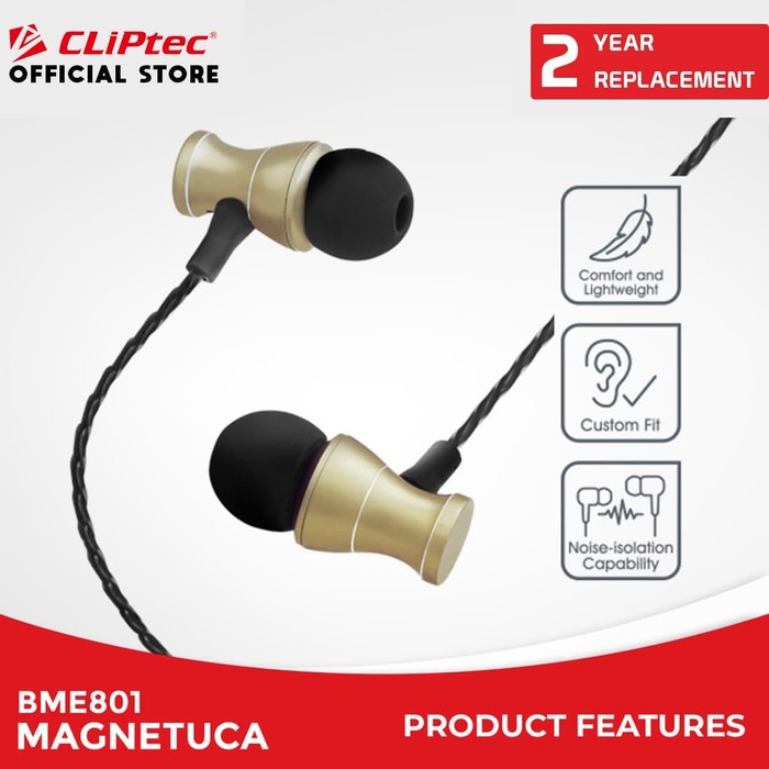 CLIPtec BME 801 Magnetuca In-Ear Earphone with Microphone