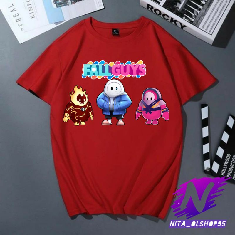 baju anak kaos anak atasan fall guys permainan viral baju fall guys