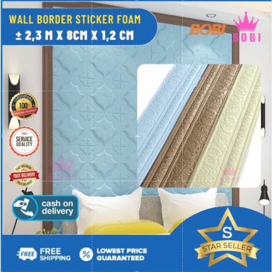 BIG SALE !!! Wallpaper List Foam / Wall Border Foam 3D 2,3m x 8cm / List Border Foam