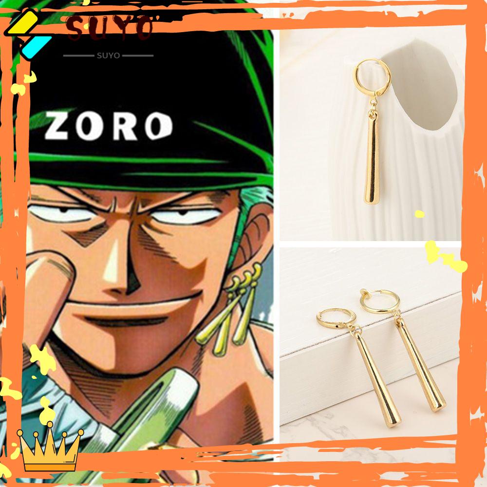 Suyou Anting Tusuk Tanpa Tindik Model One Piece Zoro Sauron Elektroplating Warna Emas Untuk Wanita