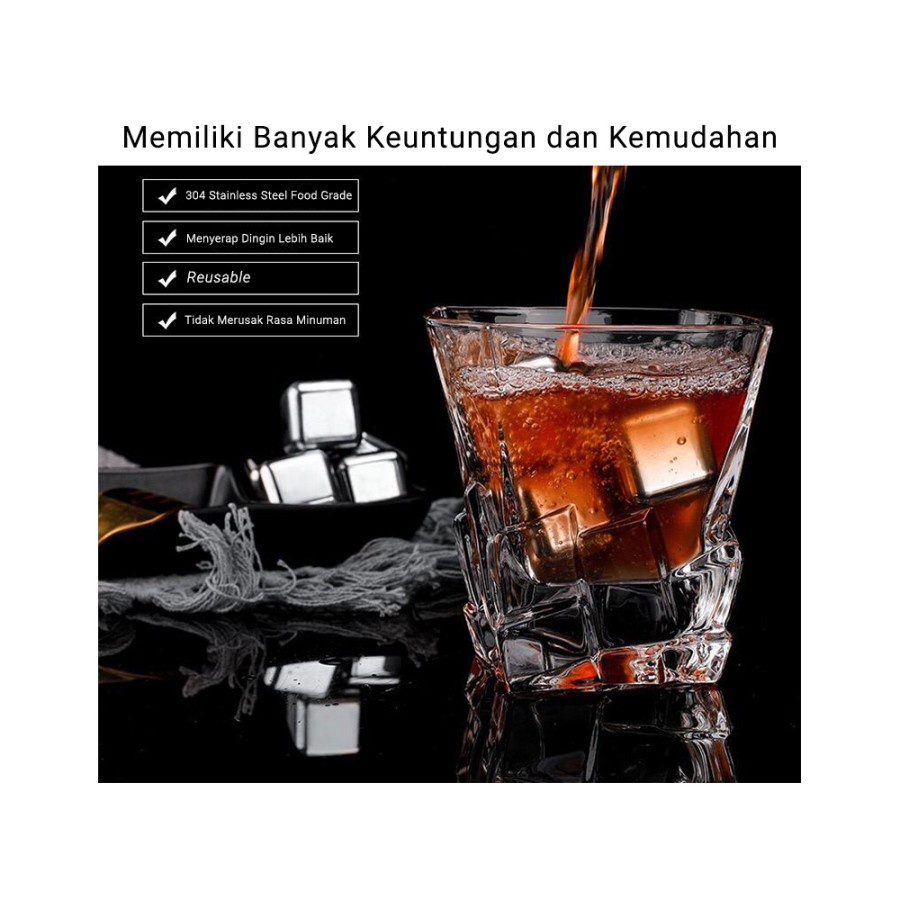 Es Batu Stainless Steel Reusable | Ice Cube Pendingin Non Cair