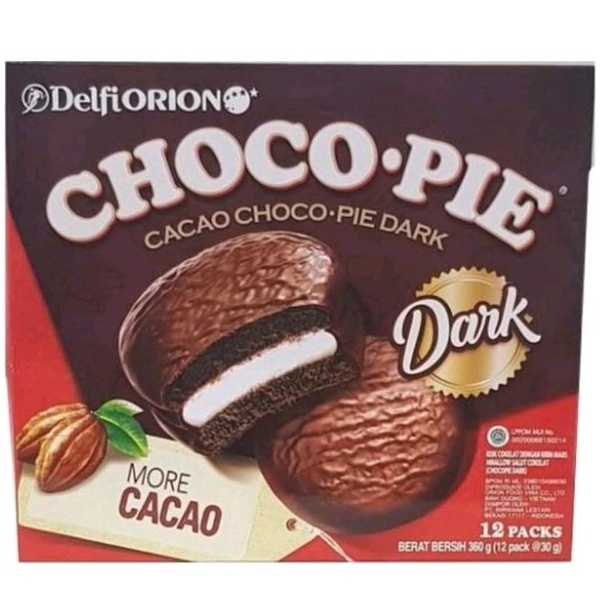 

Delfi Orion Choco Pie Cacao Choco Pie Dark More Cacao 360 gram