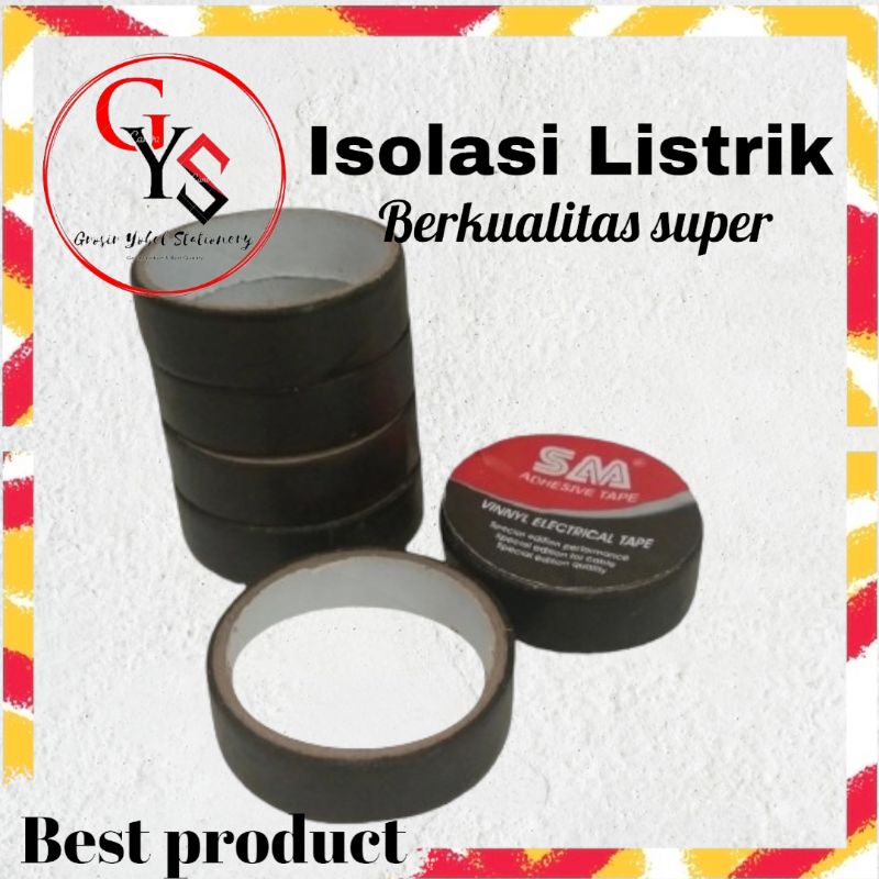 

Isolasi Listrik Hitam Kecil(10ROL) SM/ Selotip Kabel/Vinyl Cello Tape