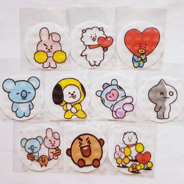 

AMAN DIMAKAN, BT21 Edible / stiker nasi / stiker nasi bento / edible rice paper