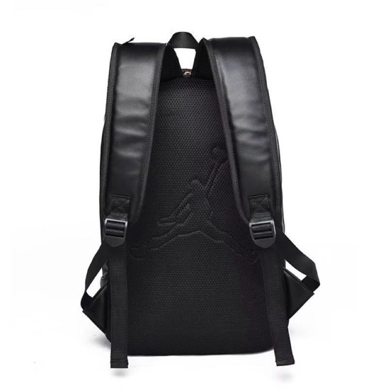 Air Jordan Bagpack Leather / Ransel Air Jordan Retro 12 Black / TAS SEKOLAH MURAH Unisex