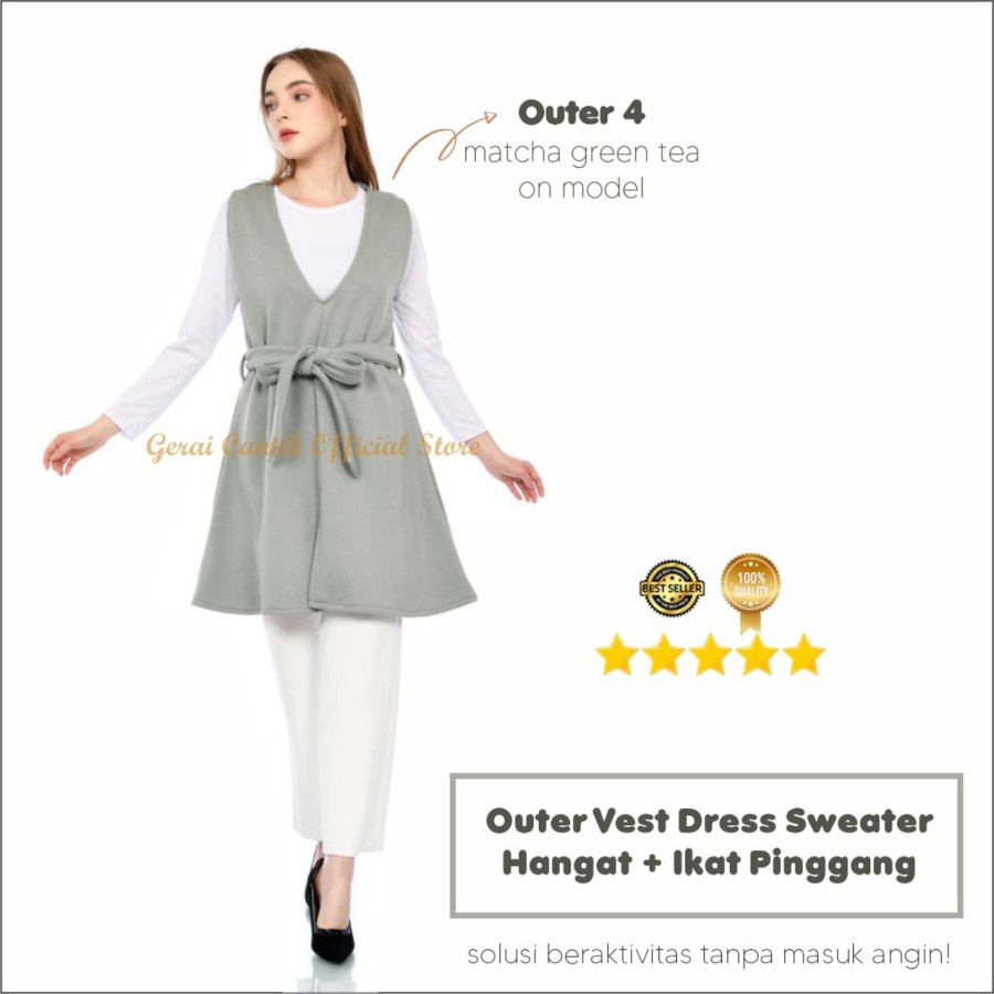 Outer Vest Hijab Rompi Jaket Hangat dan ikat pinggang Kode outer#4