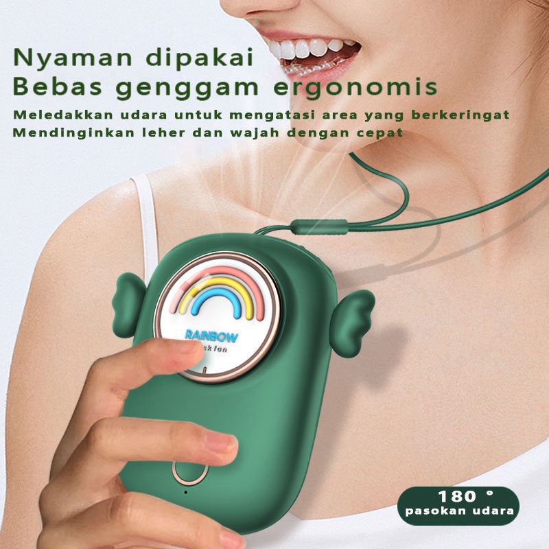 CORN Neck Fan Kipas Angin Protable Mini Gantung Leher Portable USB Charge Sport Fan Mudah Dibawa 【Ready Stock】